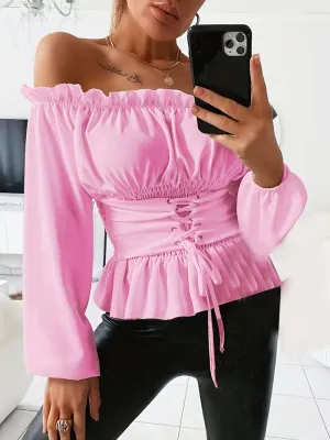 Althea – Elegant Ruffle Trim Blouse for Women