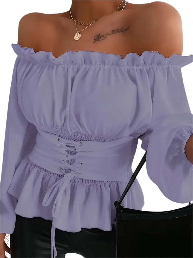 Althea – Elegant Ruffle Trim Blouse for Women