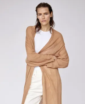 Camel Merino And Alpaca Long Cardigan