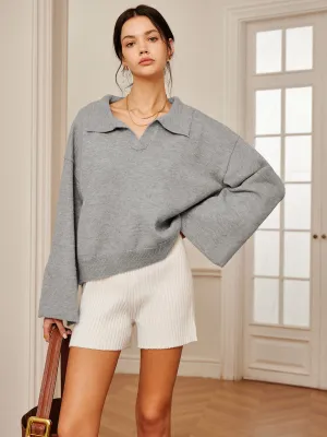 Oversized Collared Knit Sweater | Relaxed Fit | Effortless Style