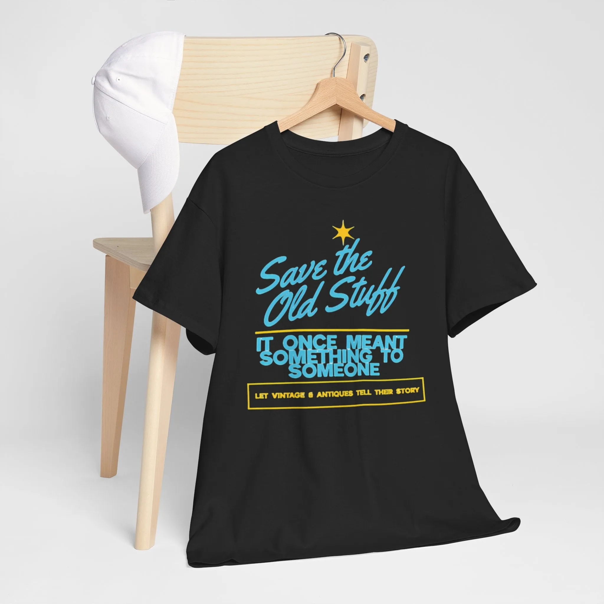 Save the Old Stuff -  Unisex Heavy Cotton Tee, Nostalgic Tee, Gift for Minimalists, Eco-Friendly Fashion, Statement Shirt