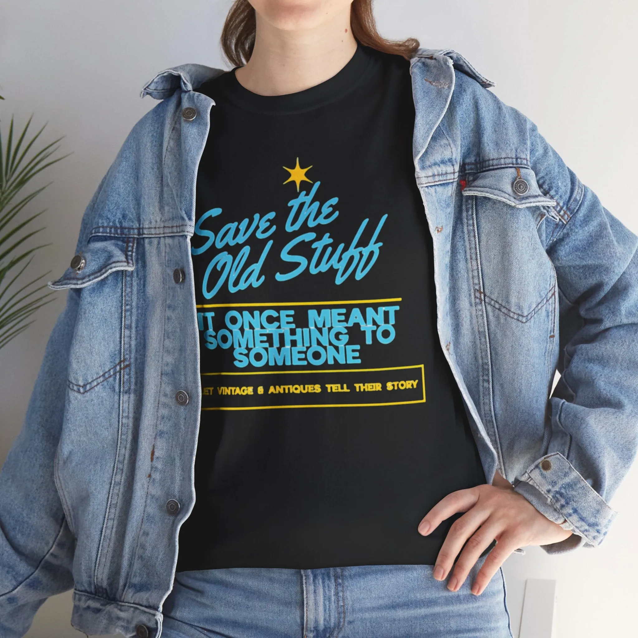 Save the Old Stuff -  Unisex Heavy Cotton Tee, Nostalgic Tee, Gift for Minimalists, Eco-Friendly Fashion, Statement Shirt