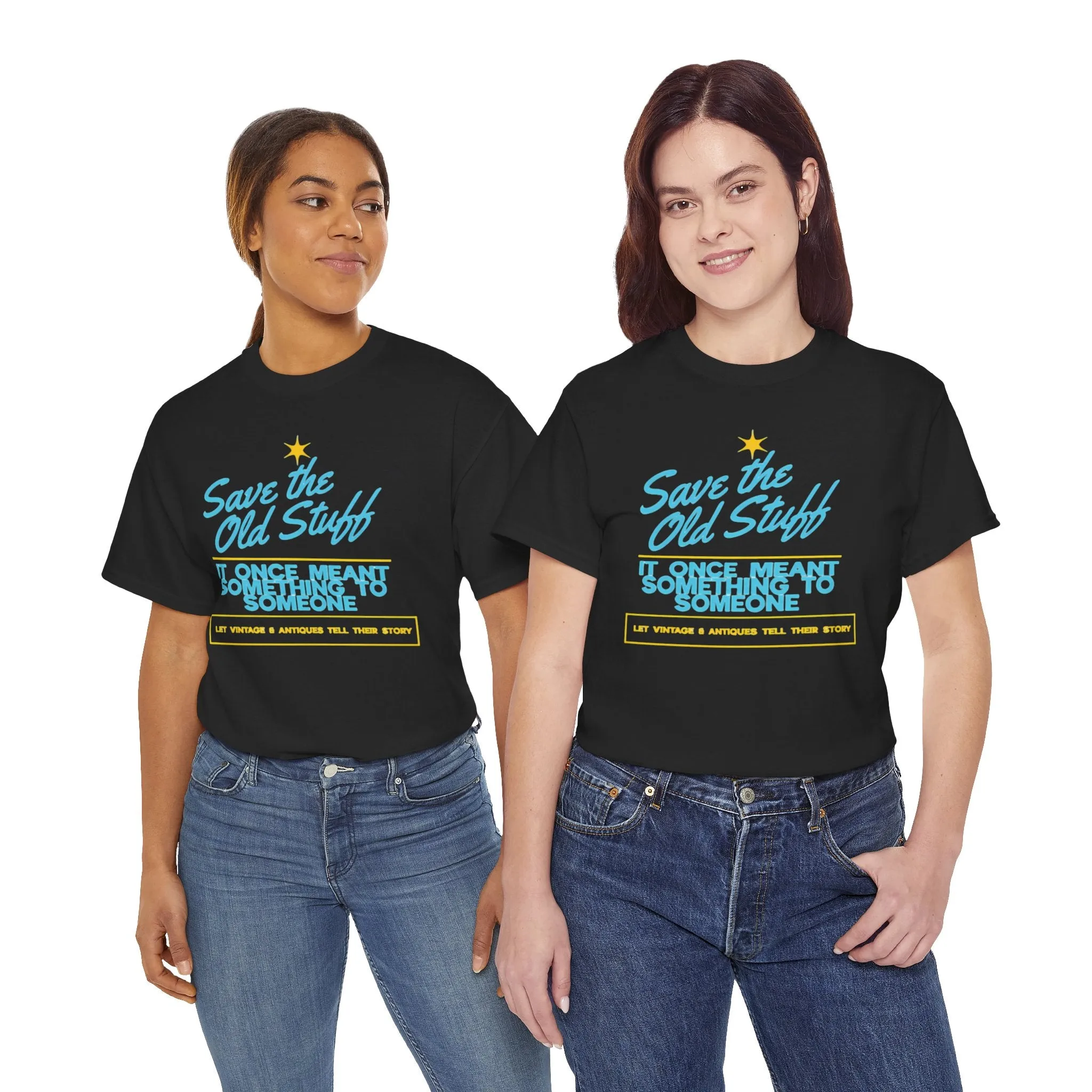 Save the Old Stuff -  Unisex Heavy Cotton Tee, Nostalgic Tee, Gift for Minimalists, Eco-Friendly Fashion, Statement Shirt