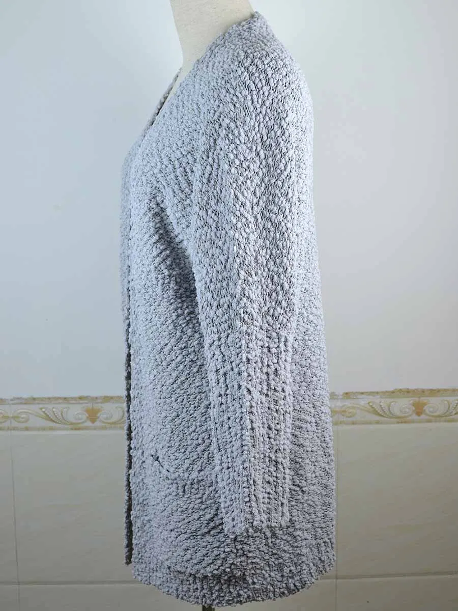 Stunncal Casual Daily Solid Cardigan Cardigan Collar Tops(5 colors)