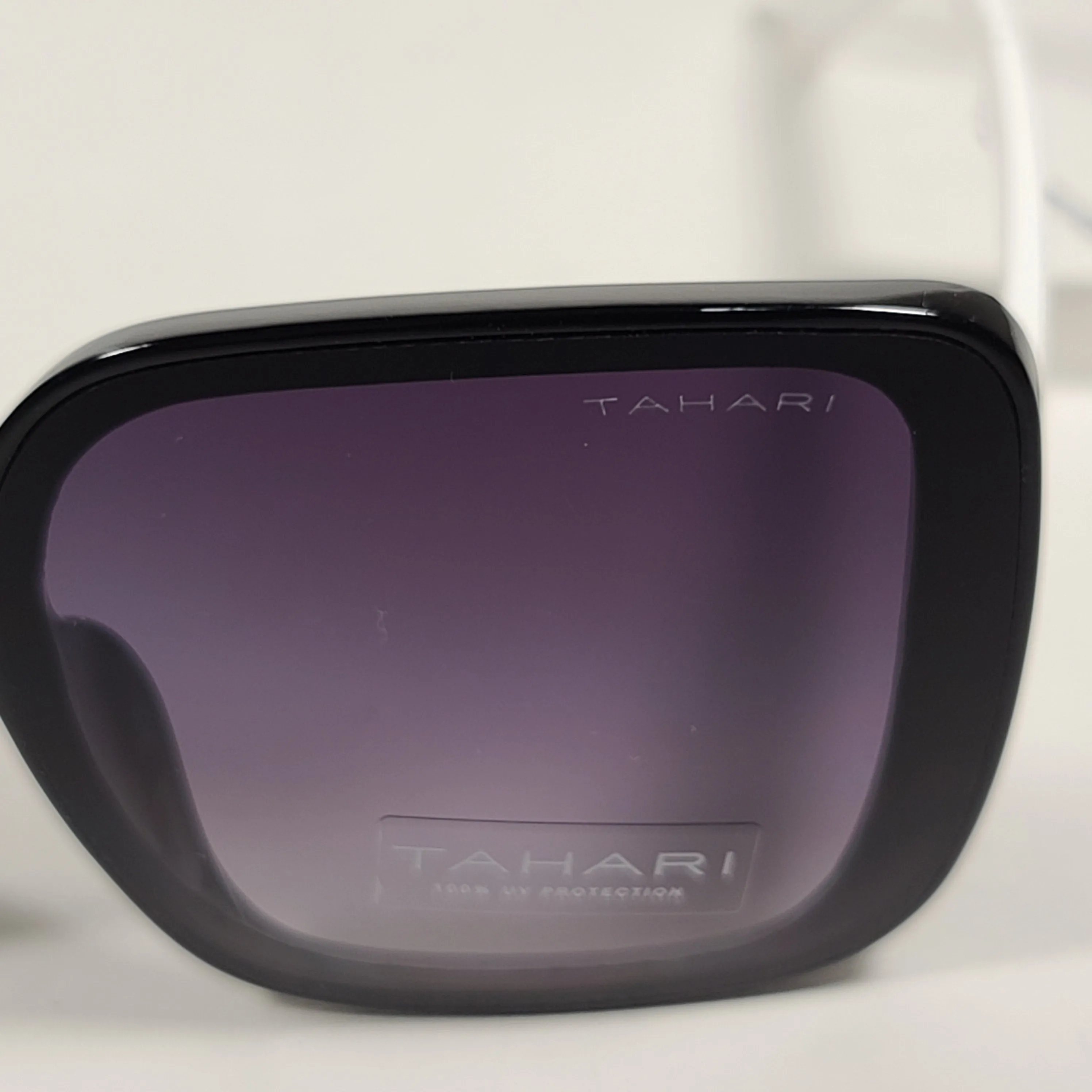 Tahari Butterfly Oversize Sunglasses Black And White Frame Smoke Gradient Lens TH815 OX