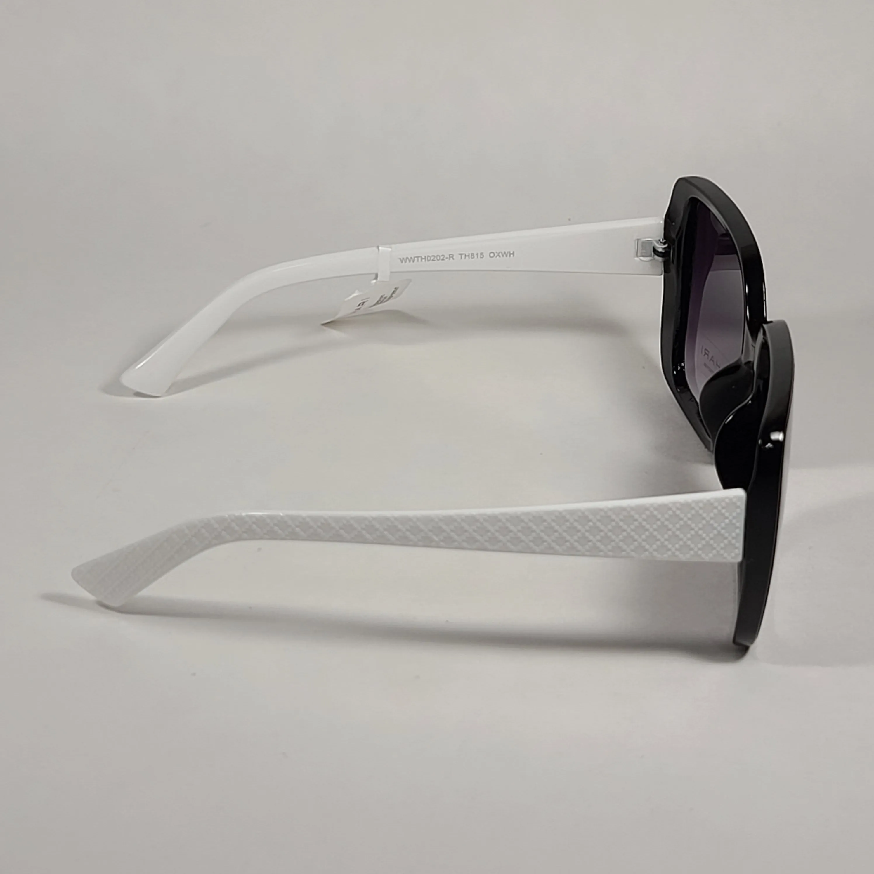 Tahari Butterfly Oversize Sunglasses Black And White Frame Smoke Gradient Lens TH815 OX