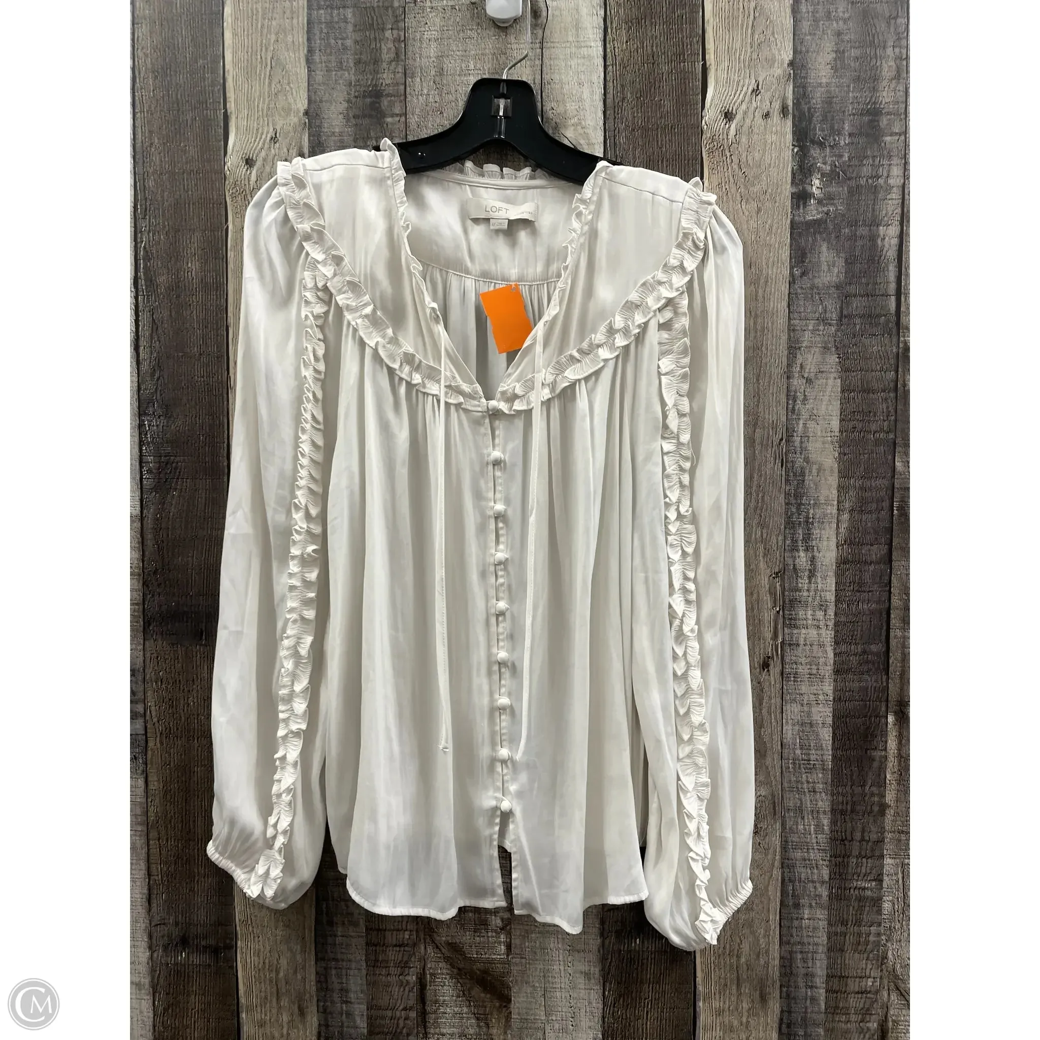 Top Long Sleeve By Loft In Beige, Size: Lp