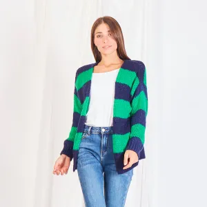 Wholesale striped cardigan in color block